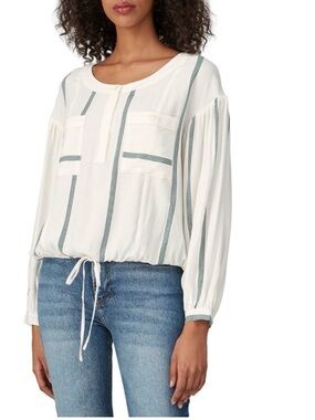 Sancia Chiyo boyfriend striped blouse, size M